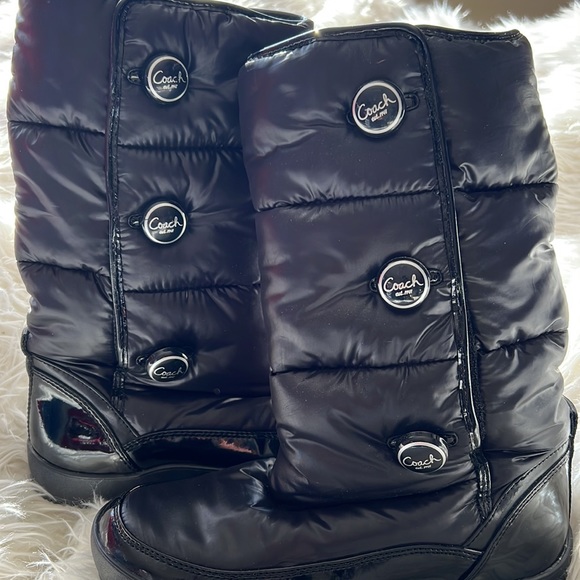 Coach Polina Nylon Puffy Boot Black Size 6 - Picture 3 of 14